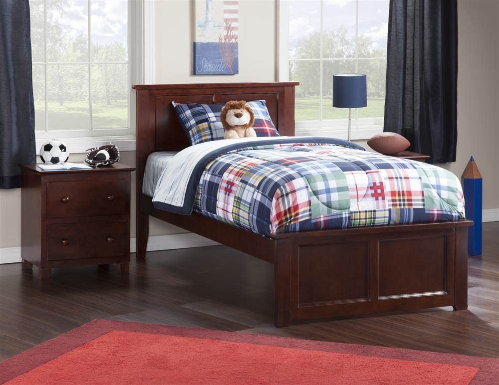 Atlantic Furniture AFI Madison Twin XL Panel Bed in Walnut