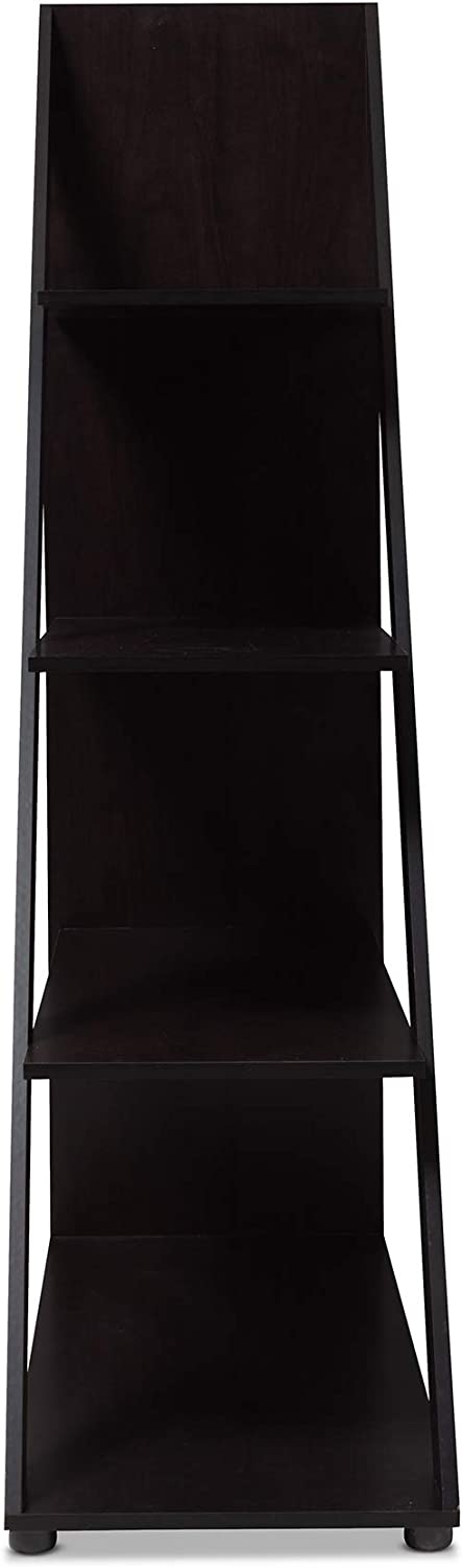 Baxton Studio Psinta Modern Shelving Unit, Dark Brown