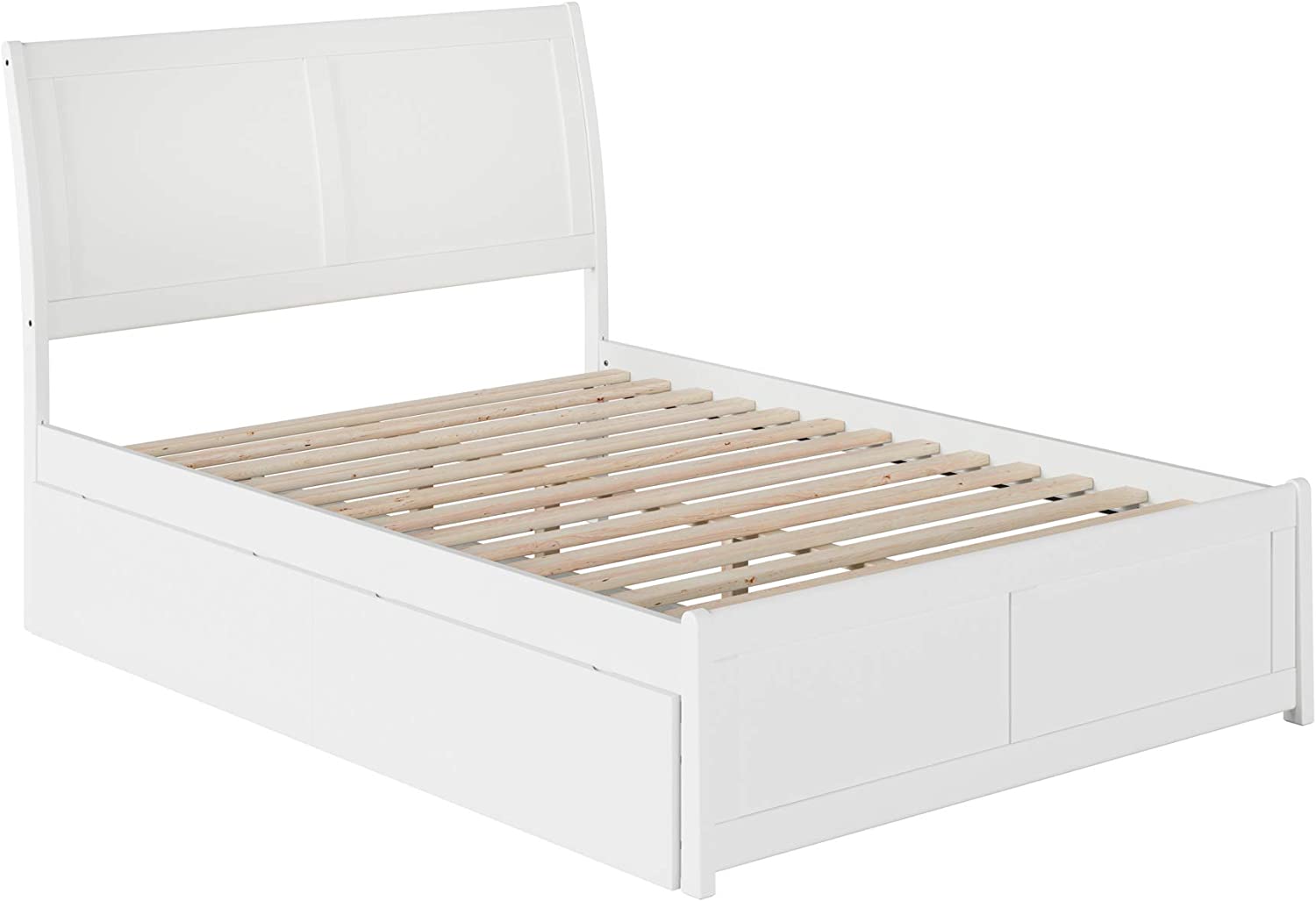 AFI Portland Platform Matching Footboard and Turbo Charger with Urban Bed Drawers, Full, White
