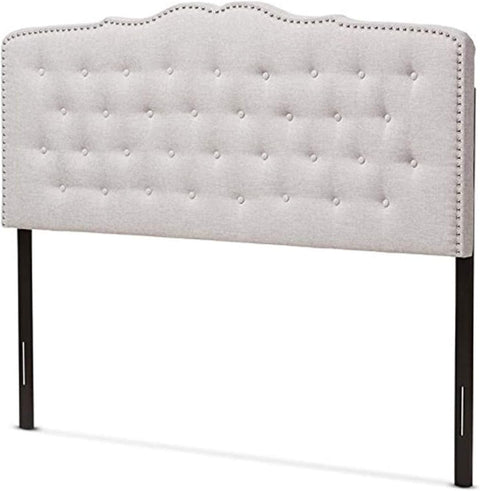 Baxton Studio Lucy Modern and Contemporary Greyish Beige Fabric King Size Headboard