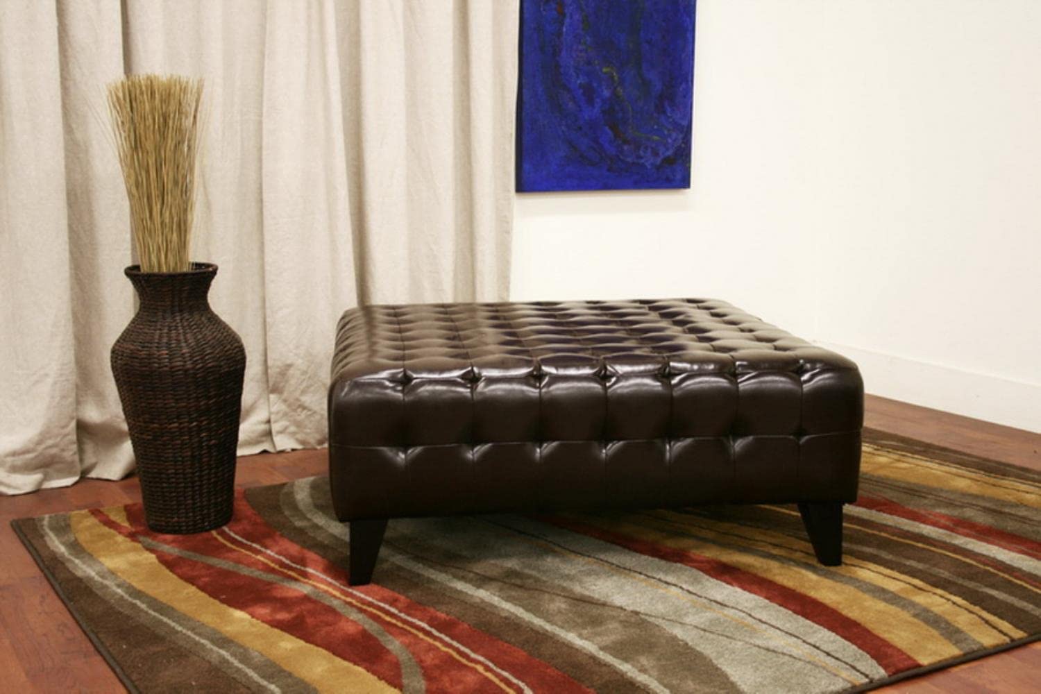 Baxton Studio TA1235-Dark Storage-Ottomans, Large, Dark Brown