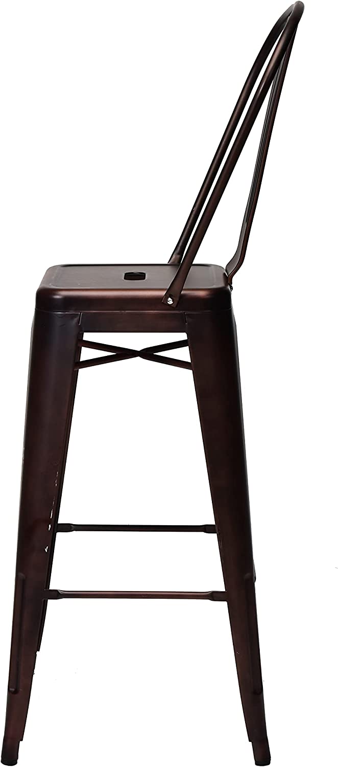 Commercial Seating Products Oscar Metal Bar Stool Chairs, Rose Gold