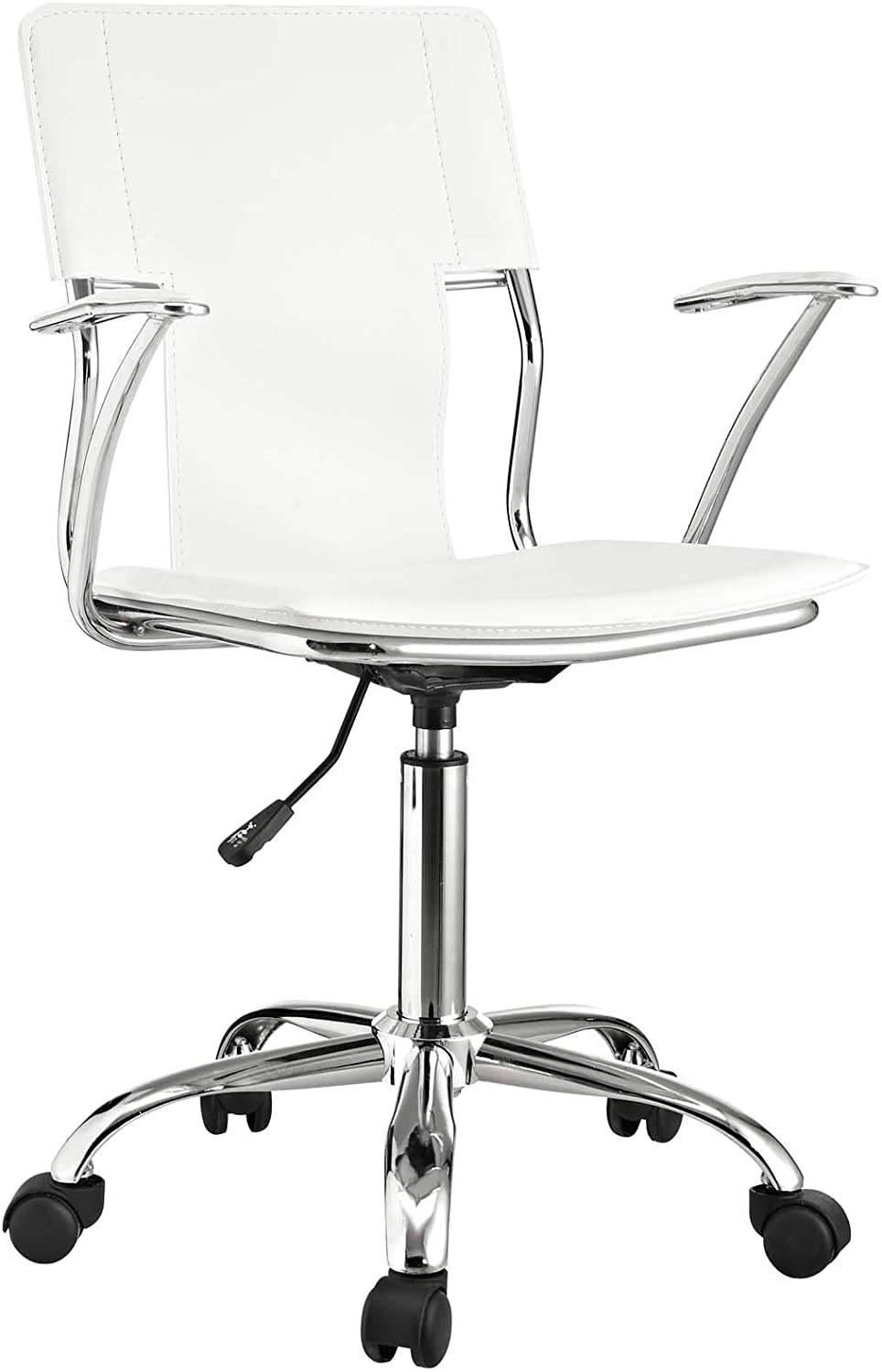 Modway Studio Faux Leather Swivel Task Office Chair in White