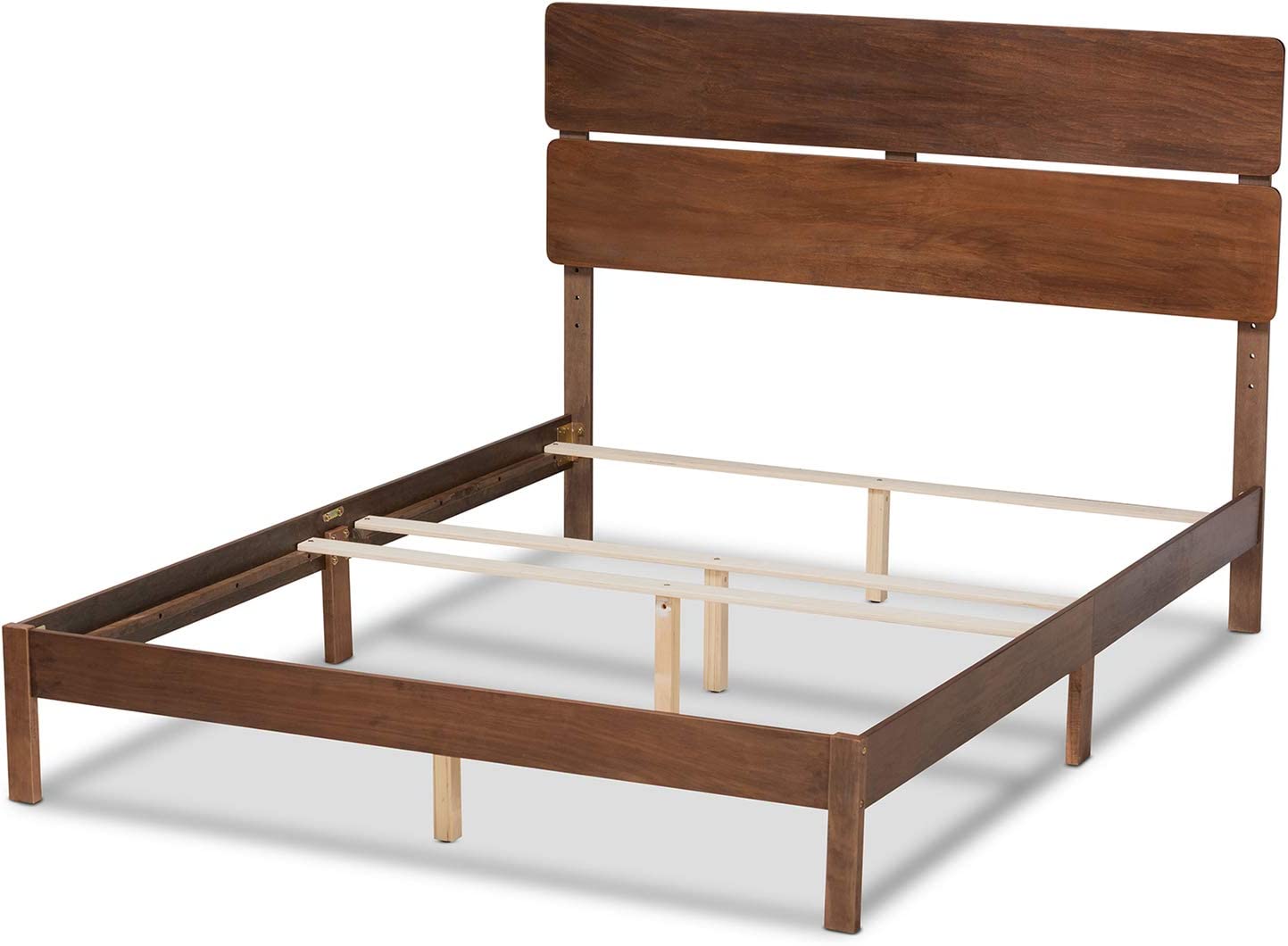 Baxton Studio Anthony Modern and Contemporary Walnut Brown Finished Wood King Size Panel Bed