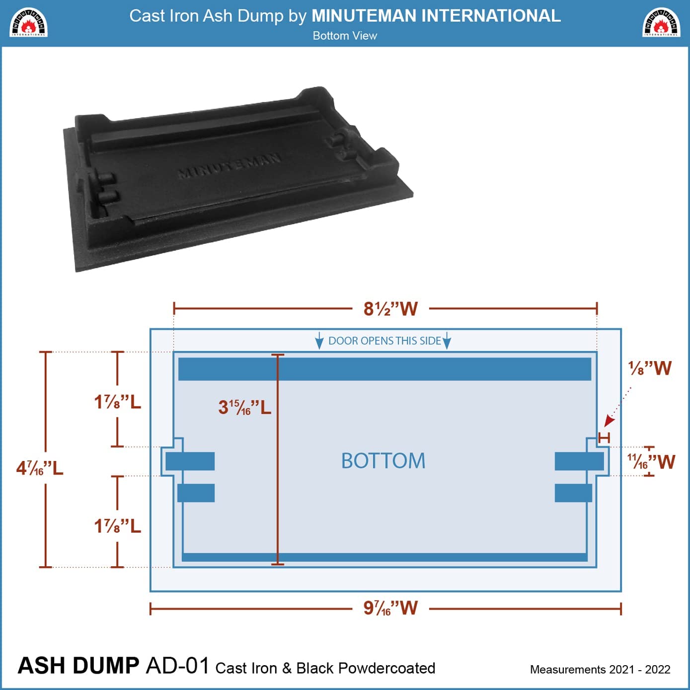 Minuteman International Cast Iron Ash Dump