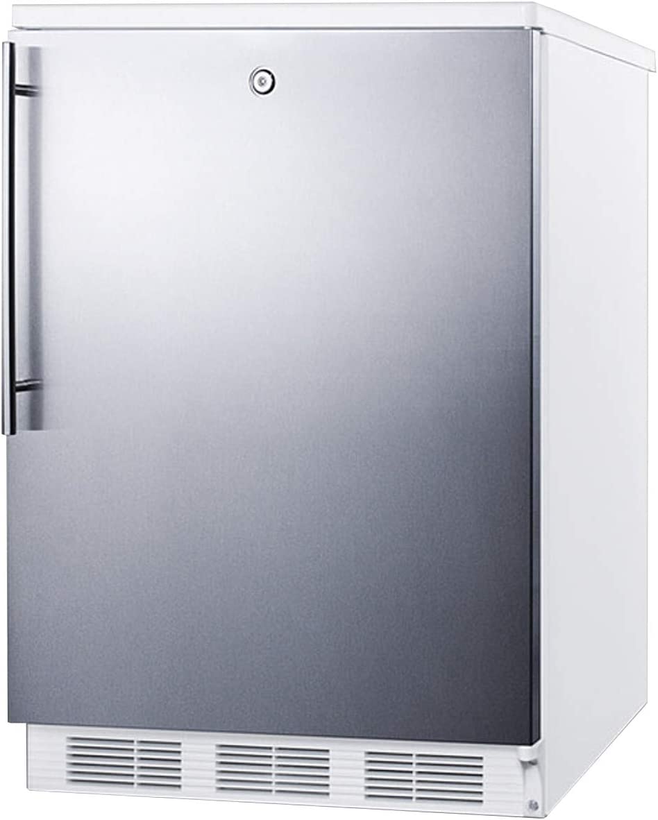 Summit Appliance FF7LWSSHV Accucold Freestanding All-Refrigerator, Factory-installed Lock, 5.5 cu.ft Capacity, Automatic Defrost, Adjustable Thermostat, Adjustable Shelves, Hidden Evaporator