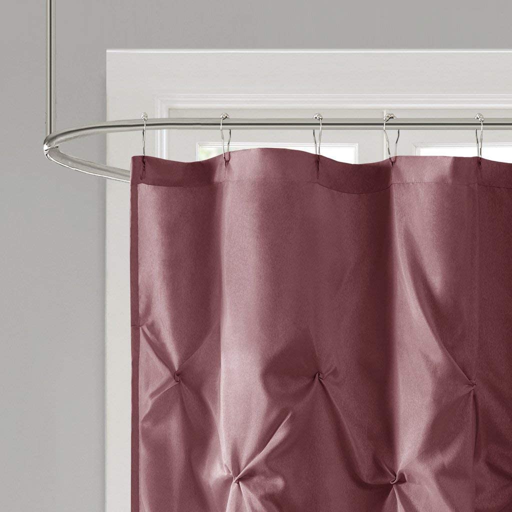 Laurel Red Shower Curtain , Solid Transitional Shower Curtains for Bathroom , 72 X 72&#34; , Blush