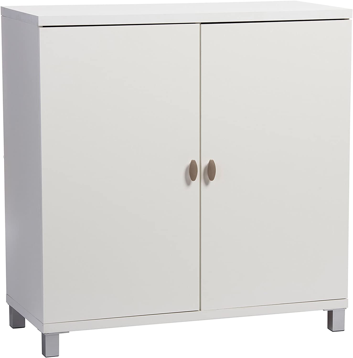 Baxton Studio Marcy Modern &amp; Contemporary Wood Entryway Handbags or School Bags Storage Sideboard Cabinet, White