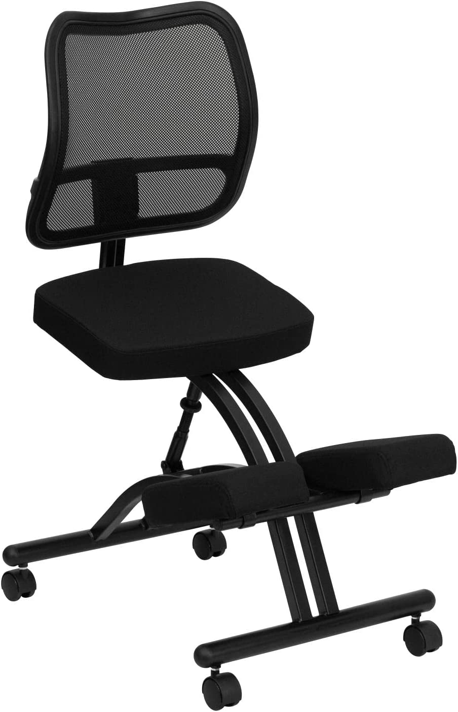 Flash Furniture Mobile Ergonomic Kneeling Office Chair with Black Mesh Back