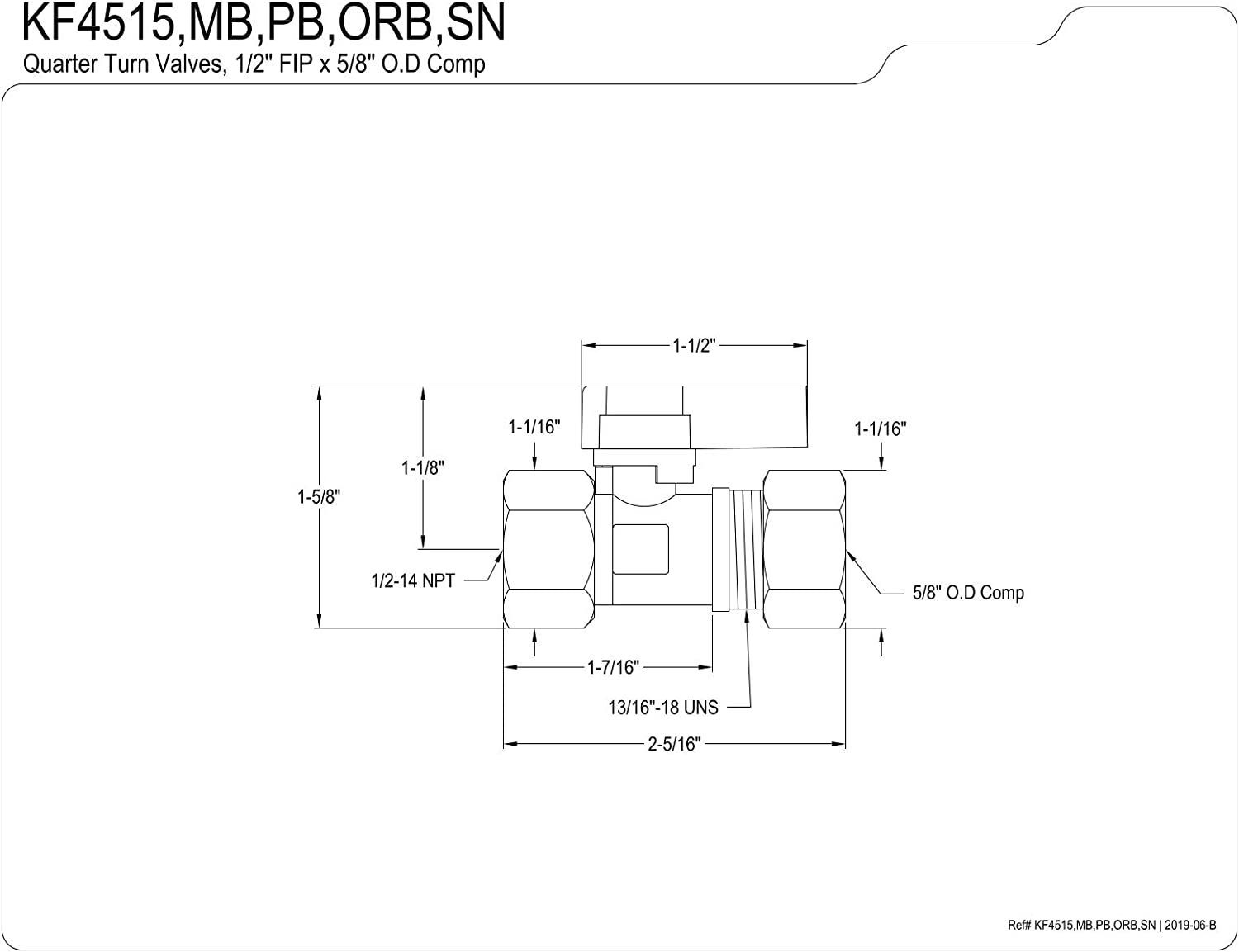 Kingston Brass KF4515ORB 1/2-Inch IPS X 5/8-Inch OD Comp Straight Valve, Oil Rubbed Bronze