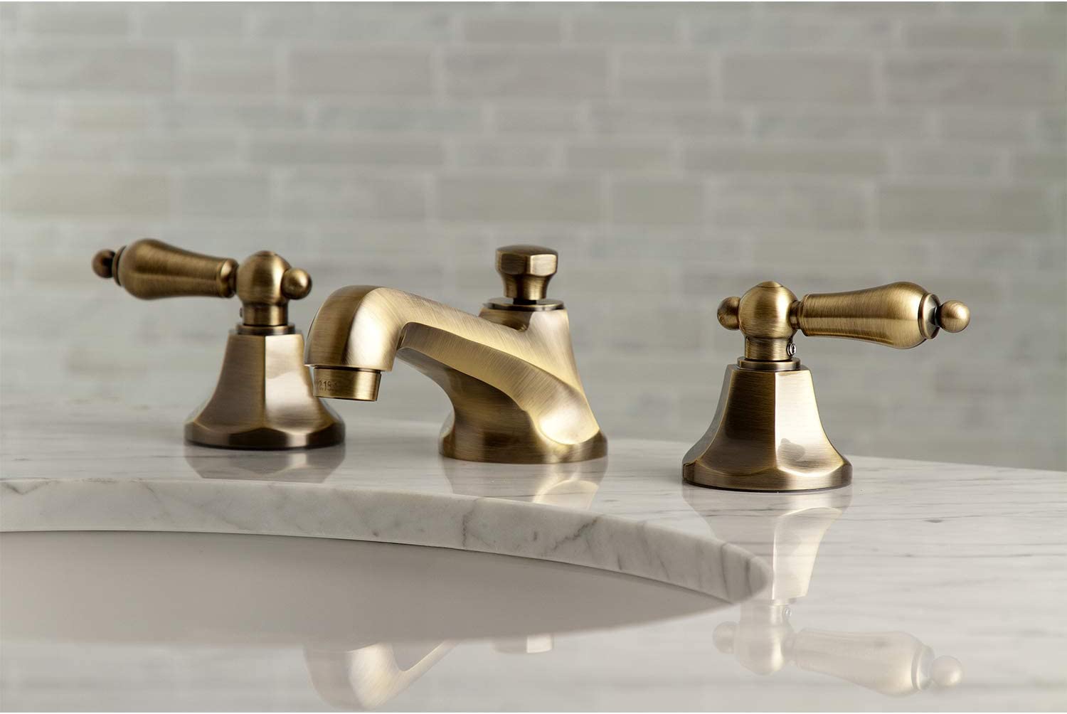 Kingston Brass KS4463AL 8&#34; Widespread Bathroom Faucet, Antique Brass