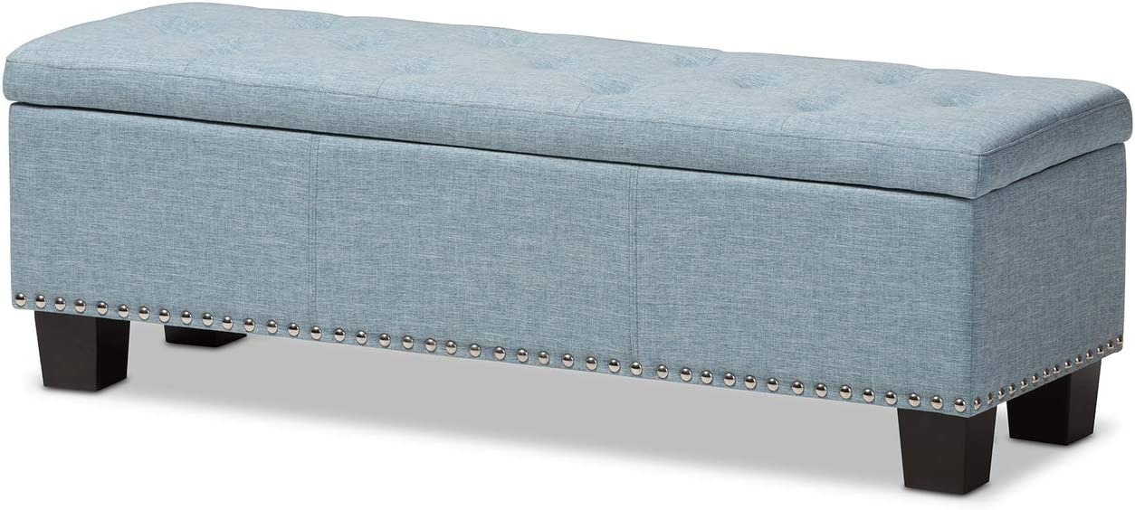 Baxton Studio Hannah Modern and Contemporary Upholstered Button-Tufting Storage Ottoman Bench Beige