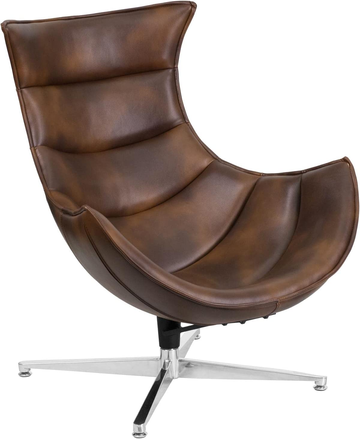 Flash Furniture Bomber Jacket LeatherSoft Swivel Cocoon Chair