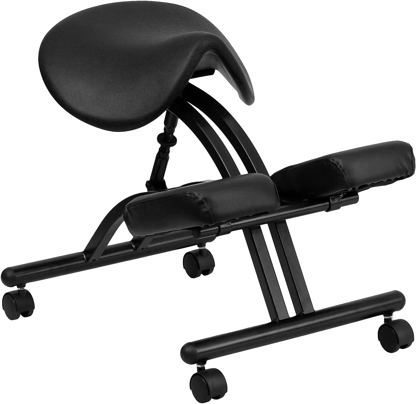 Flash Furniture Ergonomic Kneeling Office Chair with Black Saddle Seat