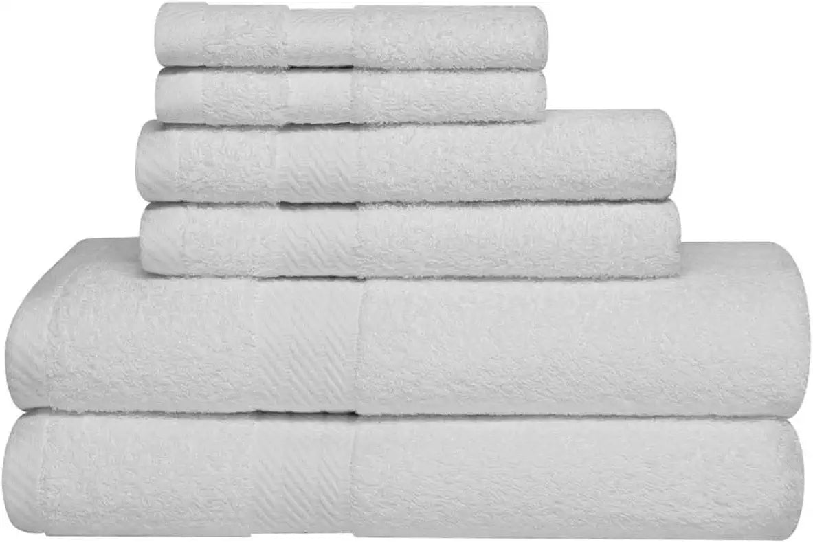 Baltic Linen Ultra 100% Cotton Towels, 2 Bath Towels, 2 Hand Towels, 2 Washcloths, Faded Denim, 6 Piece Set