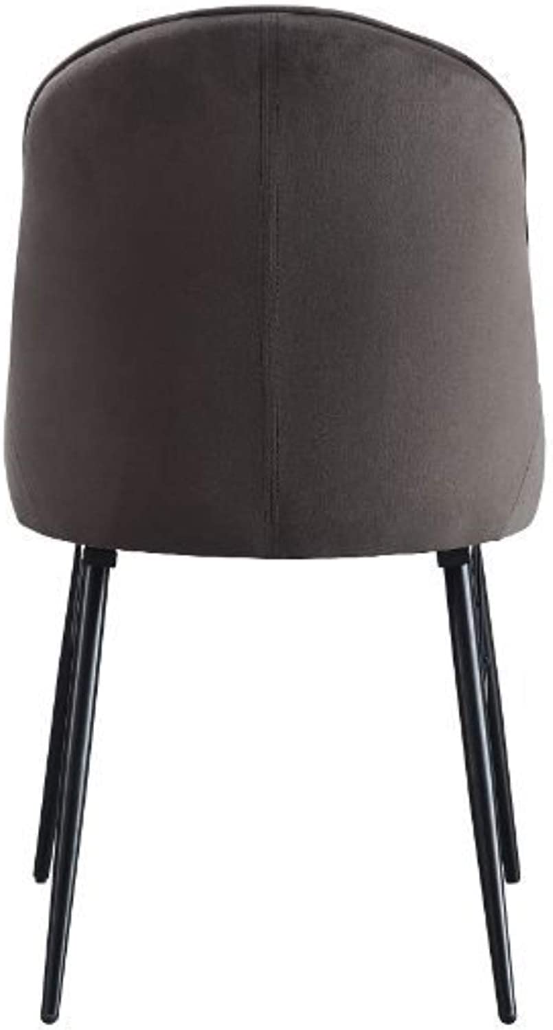 Acme Furniture Abraham Side Chair, Gray Fabric &amp; Black Finish