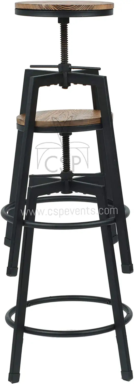 Commercial Seating Products Swivel Backless Bar Stool Chairs, Black