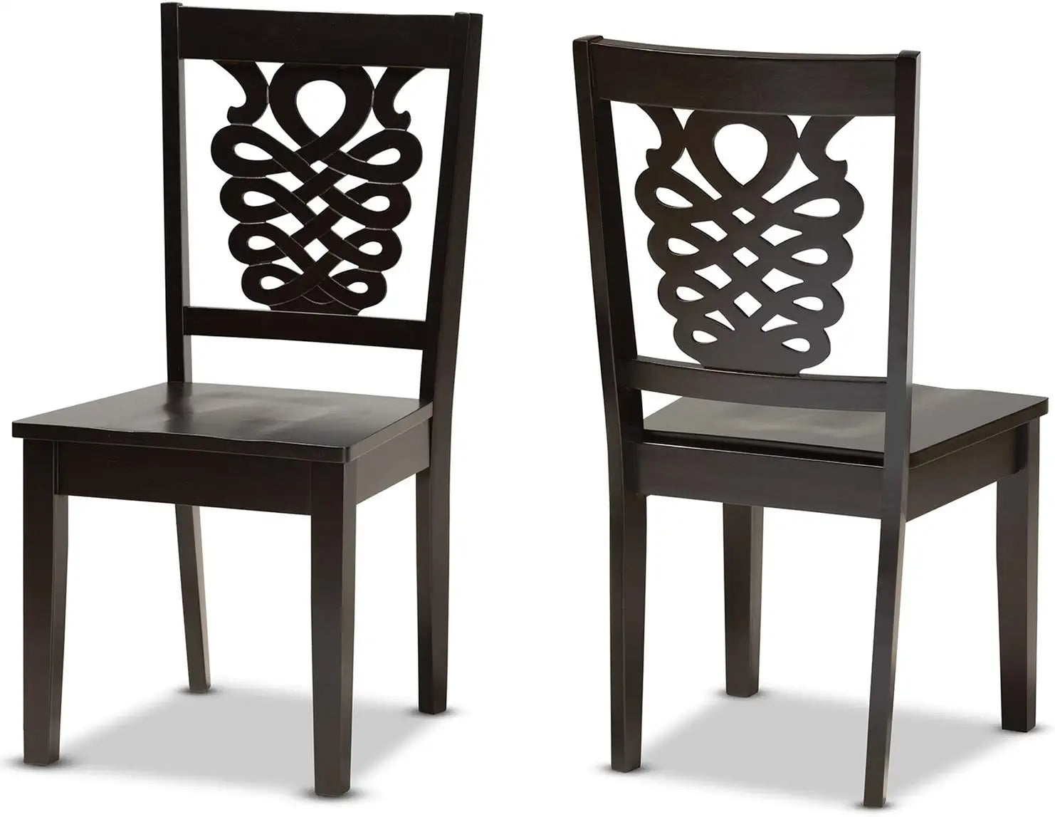 Baxton Studio Gervais Modern and Contemporary Transitional Dark Brown Finished Wood 2-Piece Dining Chair Set