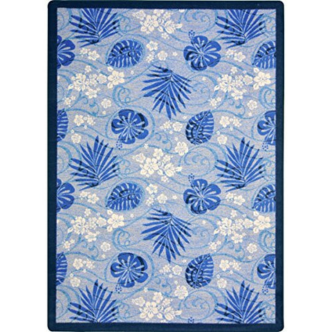 Joy Carpets Kaleidoscope Trade Winds Whimsical Area Rugs, 92-Inch by 129-Inch by 0.36-Inch, Indigo