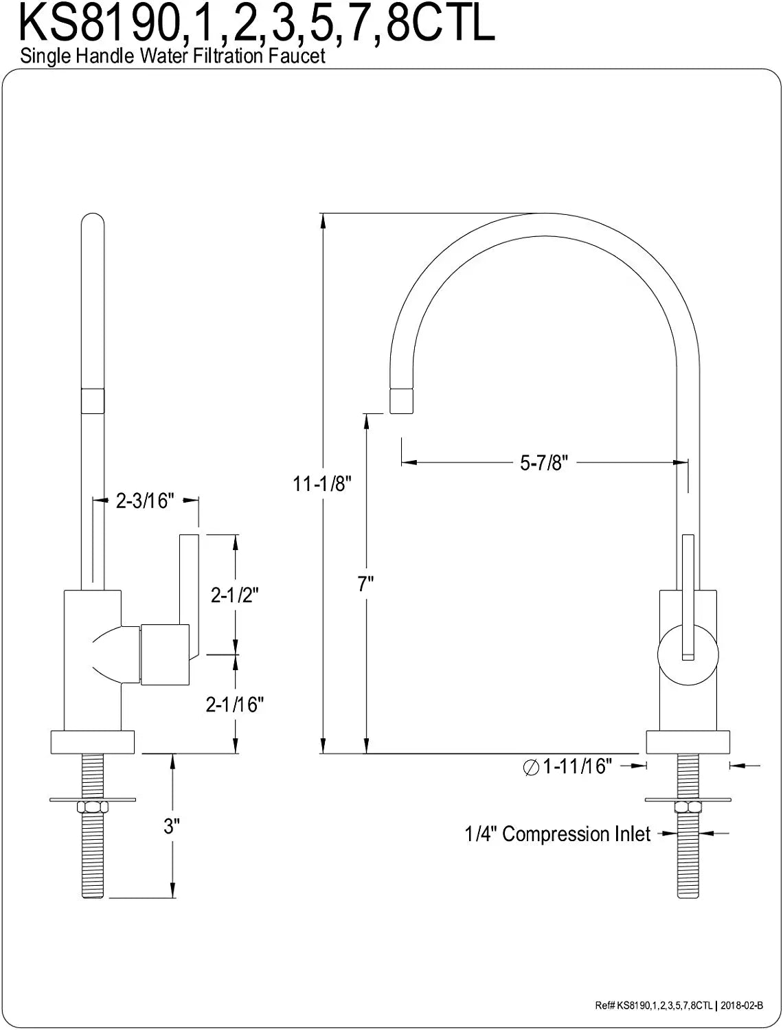 KINGSTON BRASS KS8195CTL Continental Water Filtration Faucet, Oil Rubbed Bronze