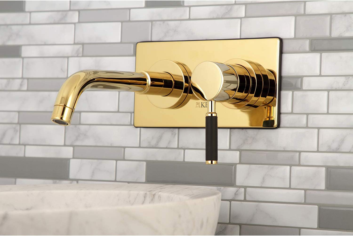 Kingston Brass KS8112DKL Kaiser Bathroom Faucet, Polished Brass