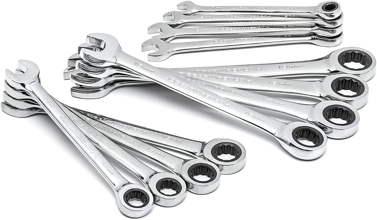 GEARWRENCH 12 Pc. 12 Pt. Ratcheting Combination Wrench Set, Metric - 9412