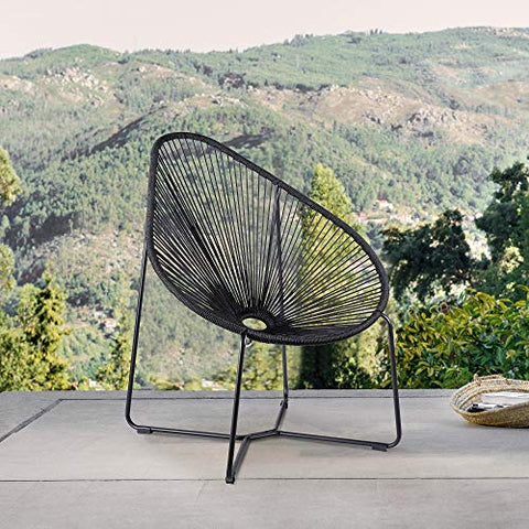ARMEN LIVING LCACSIWSB Acapulco Indoor Outdoor Steel Papasan Lounge Chair with Wasabi Rope