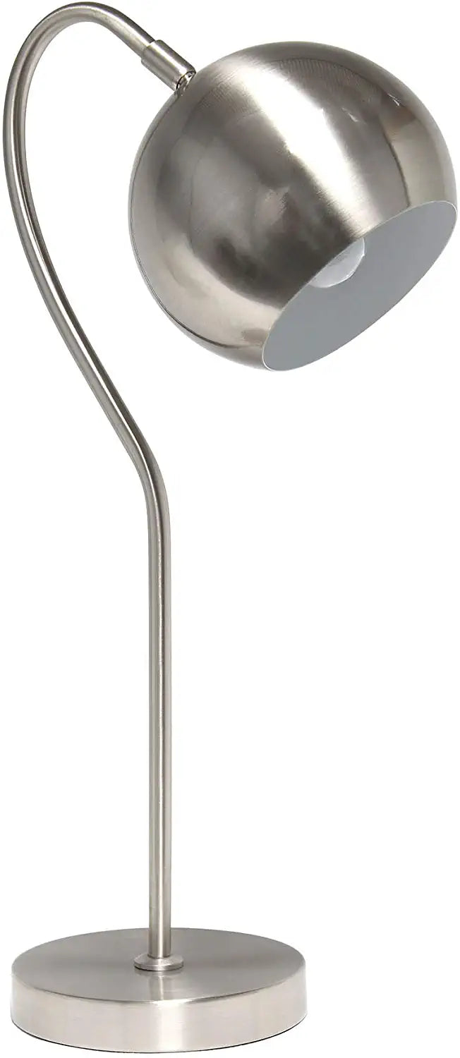 Lalia Home Brushed Nickel Metal Desk Lamp with Dome Shade