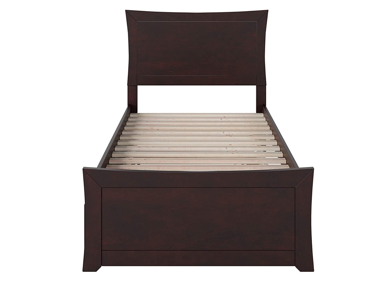 AFI Metro Platform Bed with Matching Footboard and Turbo Charger with Twin Extra Long Trundle, XL, Espresso