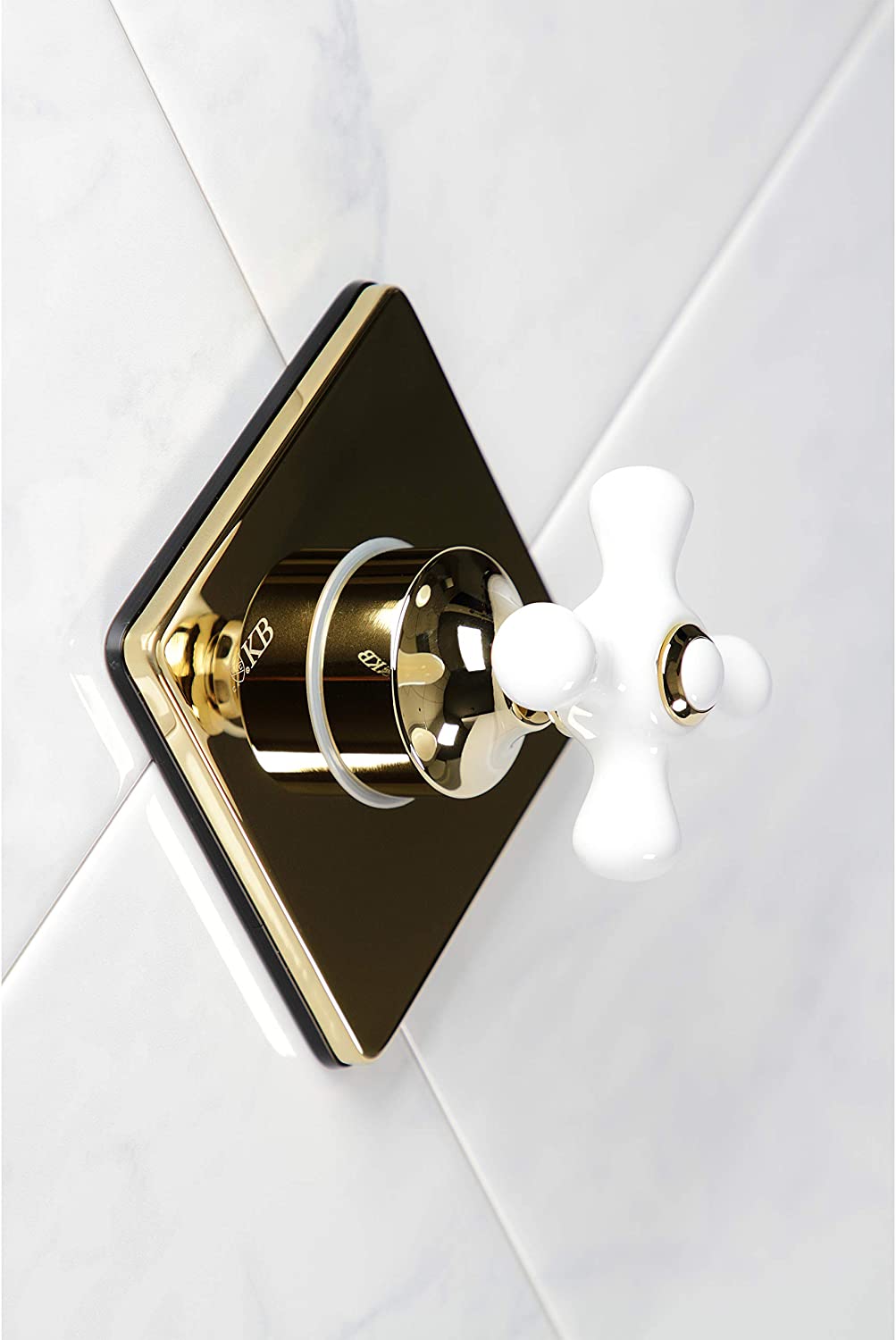 Kingston Brass KS3042PX Three-Way Diverter Valve with Trim Kit, Polished Brass