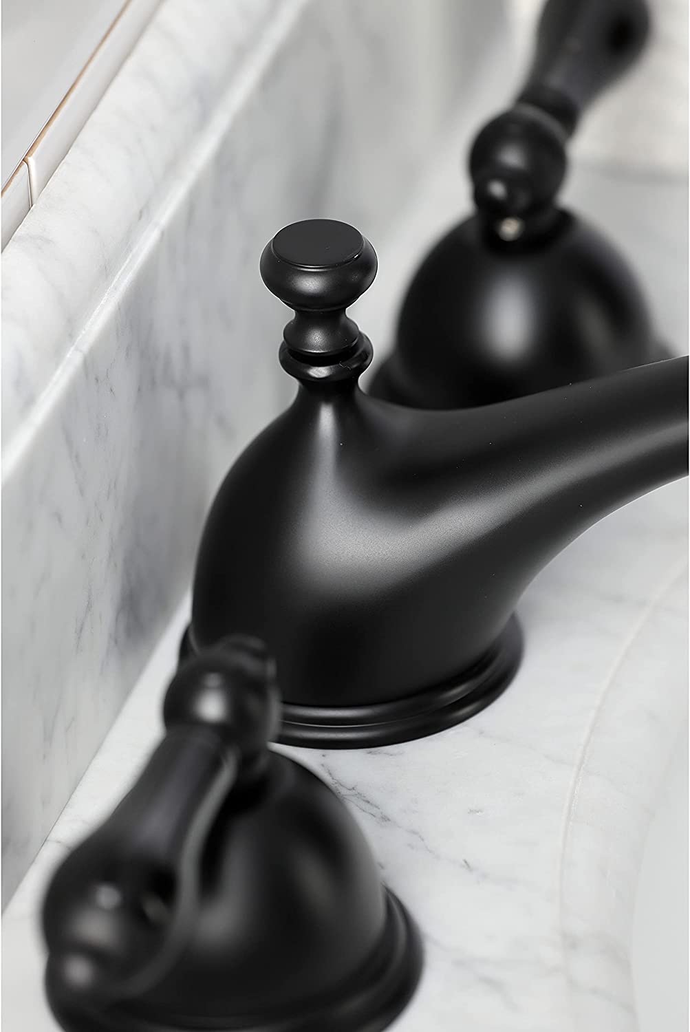 Kingston Brass KS3960PKL Duchess Widespread Bathroom Faucet, Matte Black