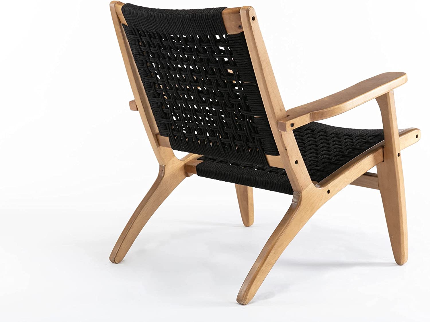 Boraam Harrison Woven Chair, Black &amp; Oak