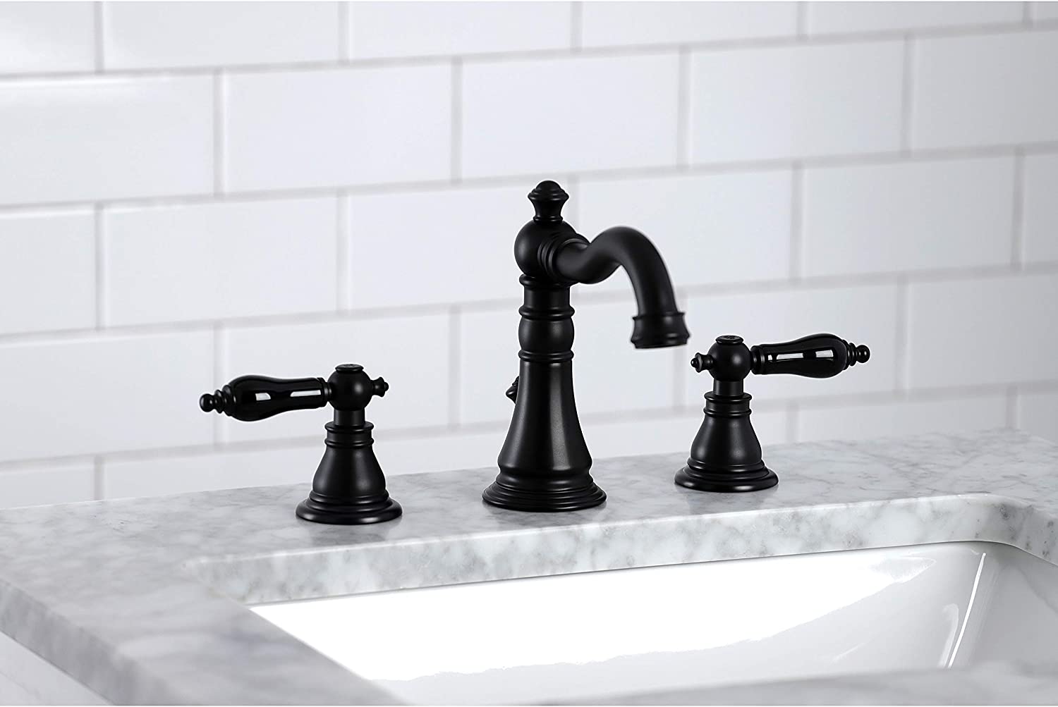 Kingston Brass FSC1970AKL Duchess Widespread Bathroom Faucet, Matte Black