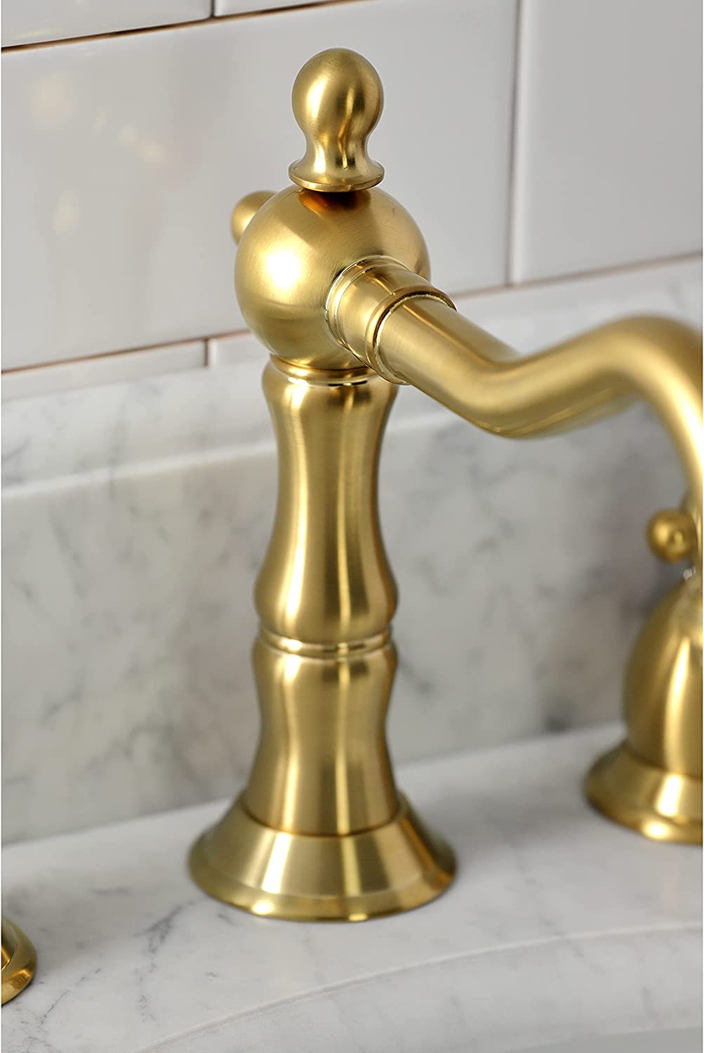 Kingston Brass KS1977PKL Duchess Widespread Bathroom Faucet, Brushed Brass