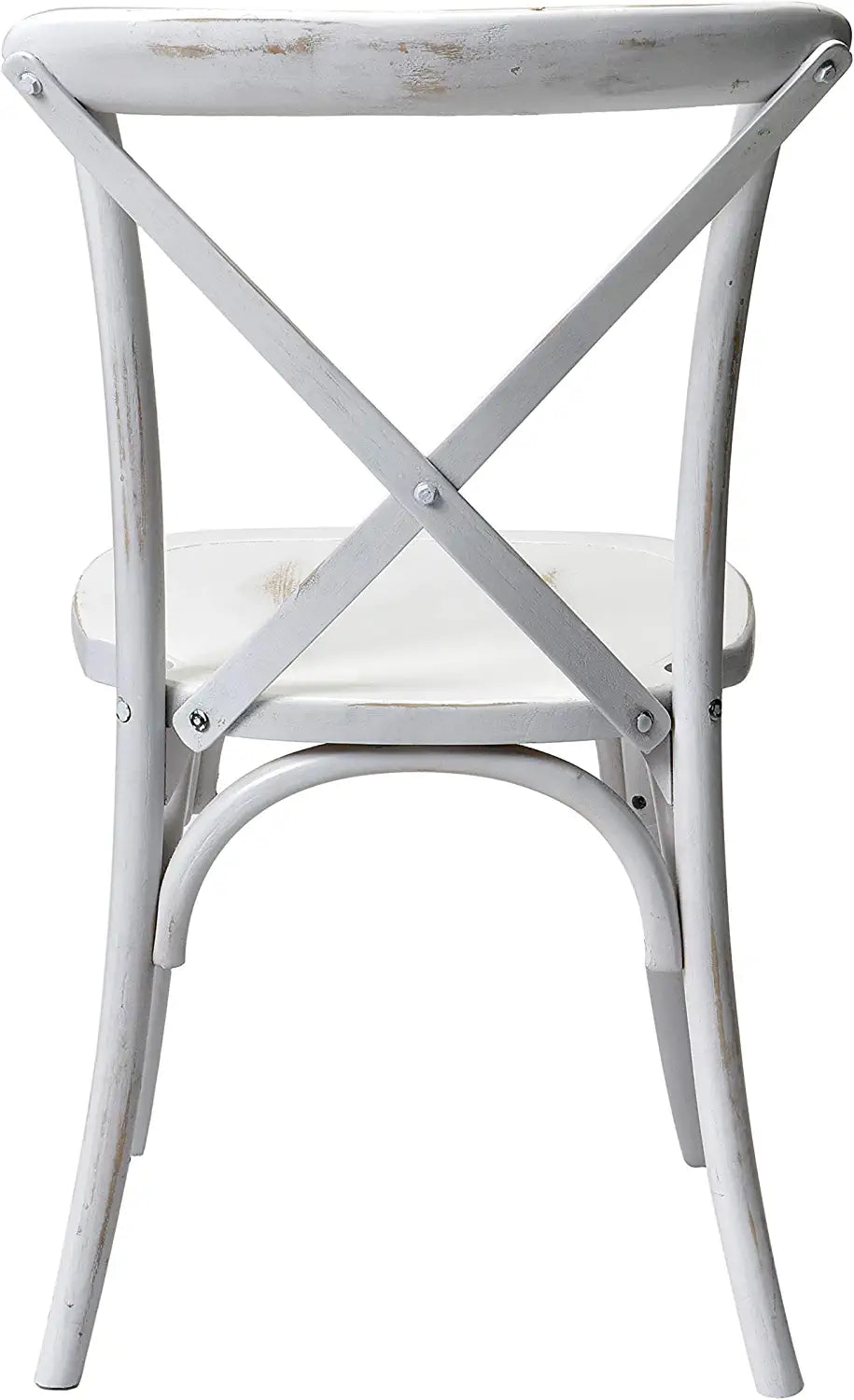 Commercial Seating Products White Wash Crossback Dining Chairs, 2-Pack