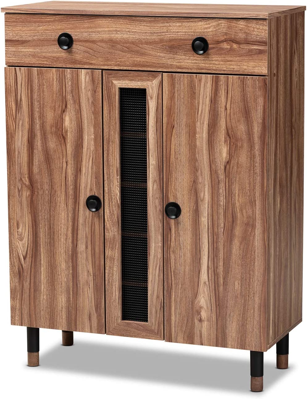 Baxton Studio Valina Modern and Contemporary 2-Door Wood Entryway Shoe Storage Cabinet with Drawer