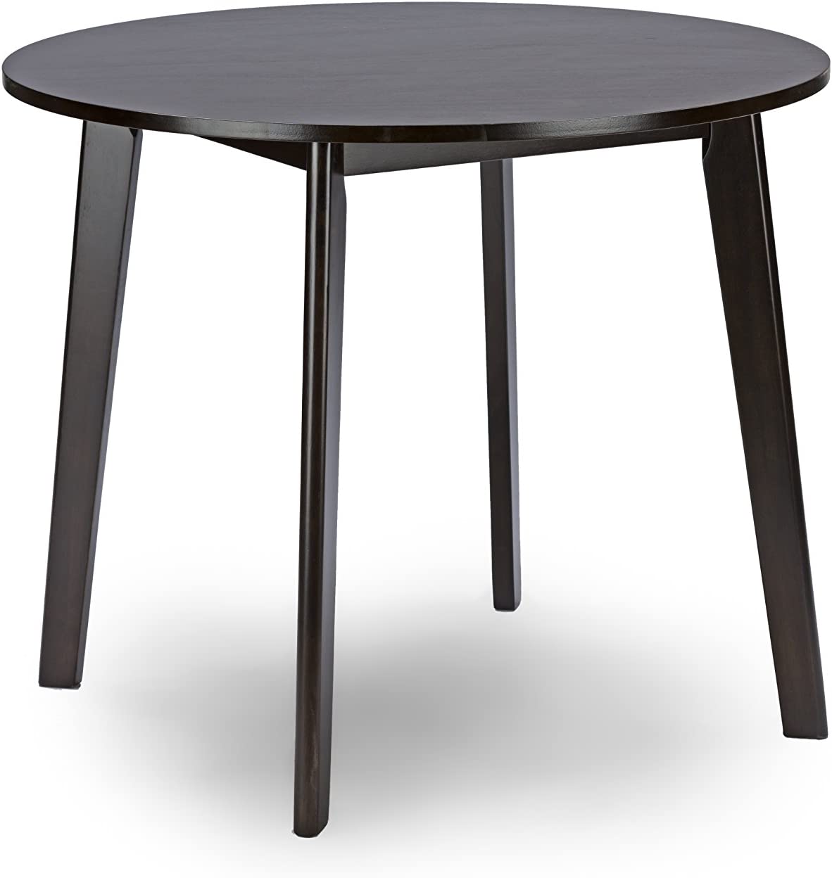 Baxton Studio Debbie Mid-Century Round Dining Table, Dark Brown