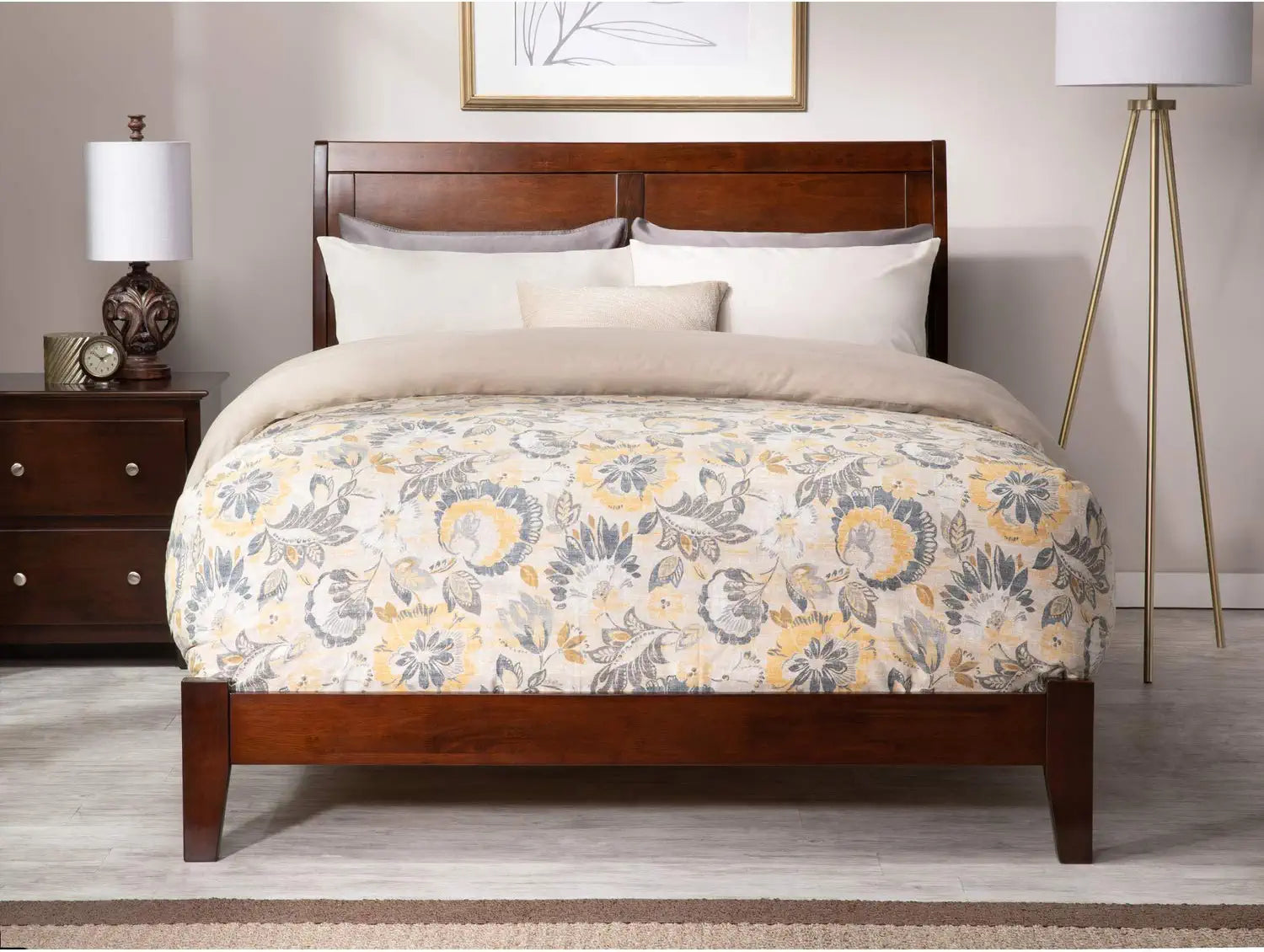 Atlantic Furniture Portland Queen Traditional Bed in Walnut