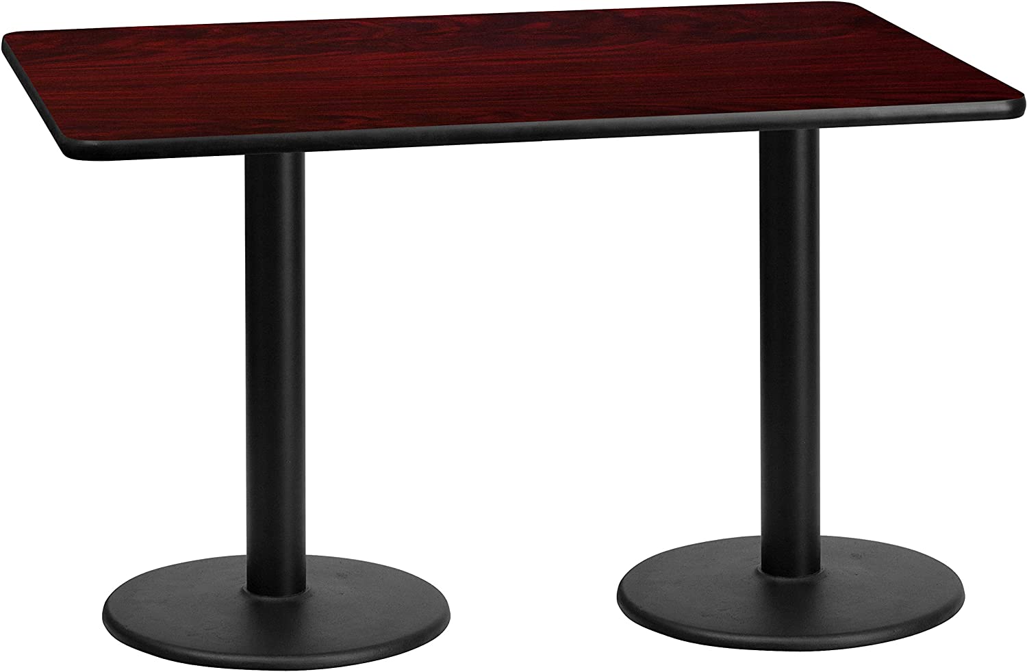 Flash Furniture 30&#39;&#39; x 60&#39;&#39; Rectangular Mahogany Laminate Table Top with 18&#39;&#39; Round Table Height Bases