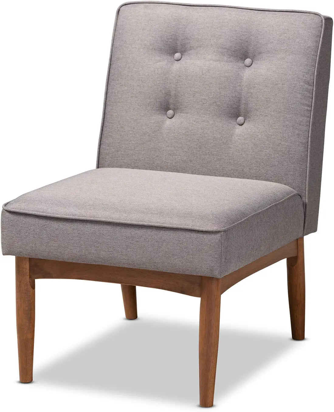 Baxton Studio Arvid Mid-Century Modern Gray Fabric Upholstered Wood Dining Chair