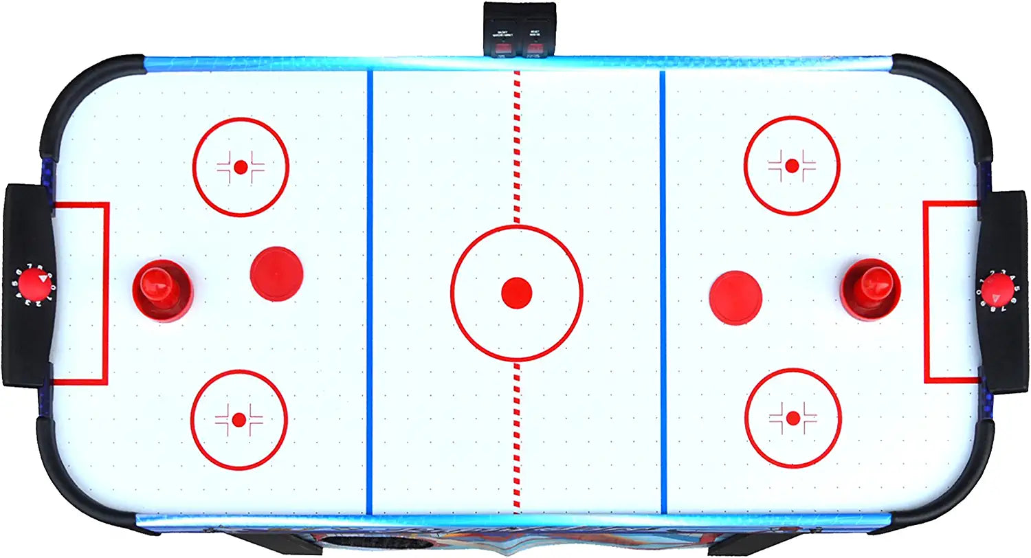 Hathaway Rapid Fire 42-in 3-in-1 Air Hockey Multi-Game Table with Soccer and Hockey Target Nets for Kids