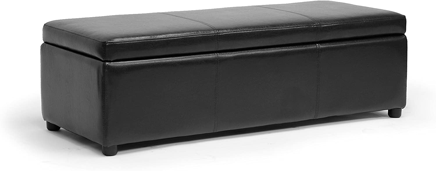 Baxton Studio Dennehy Modern Ottoman,Black