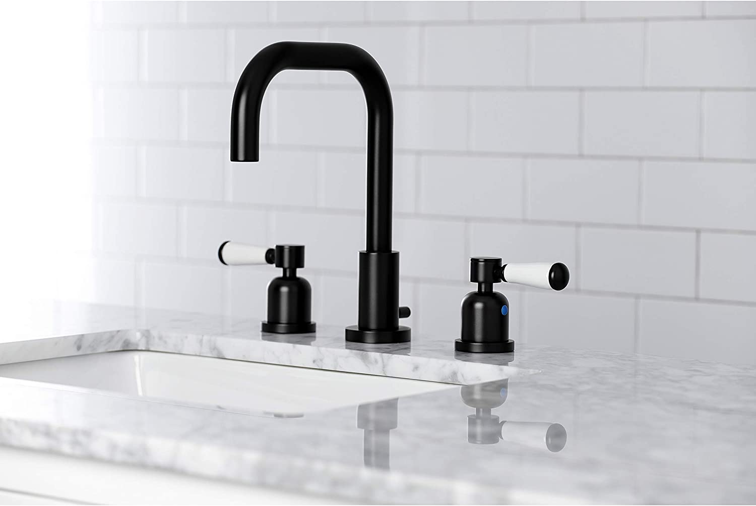 Kingston Brass FSC8930DPL Paris Widespread Bathroom Faucet, Matte Black