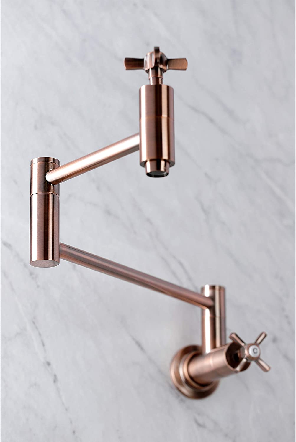 Kingston Brass KS810ZXAC Millennium Pot Filler, Antique Copper