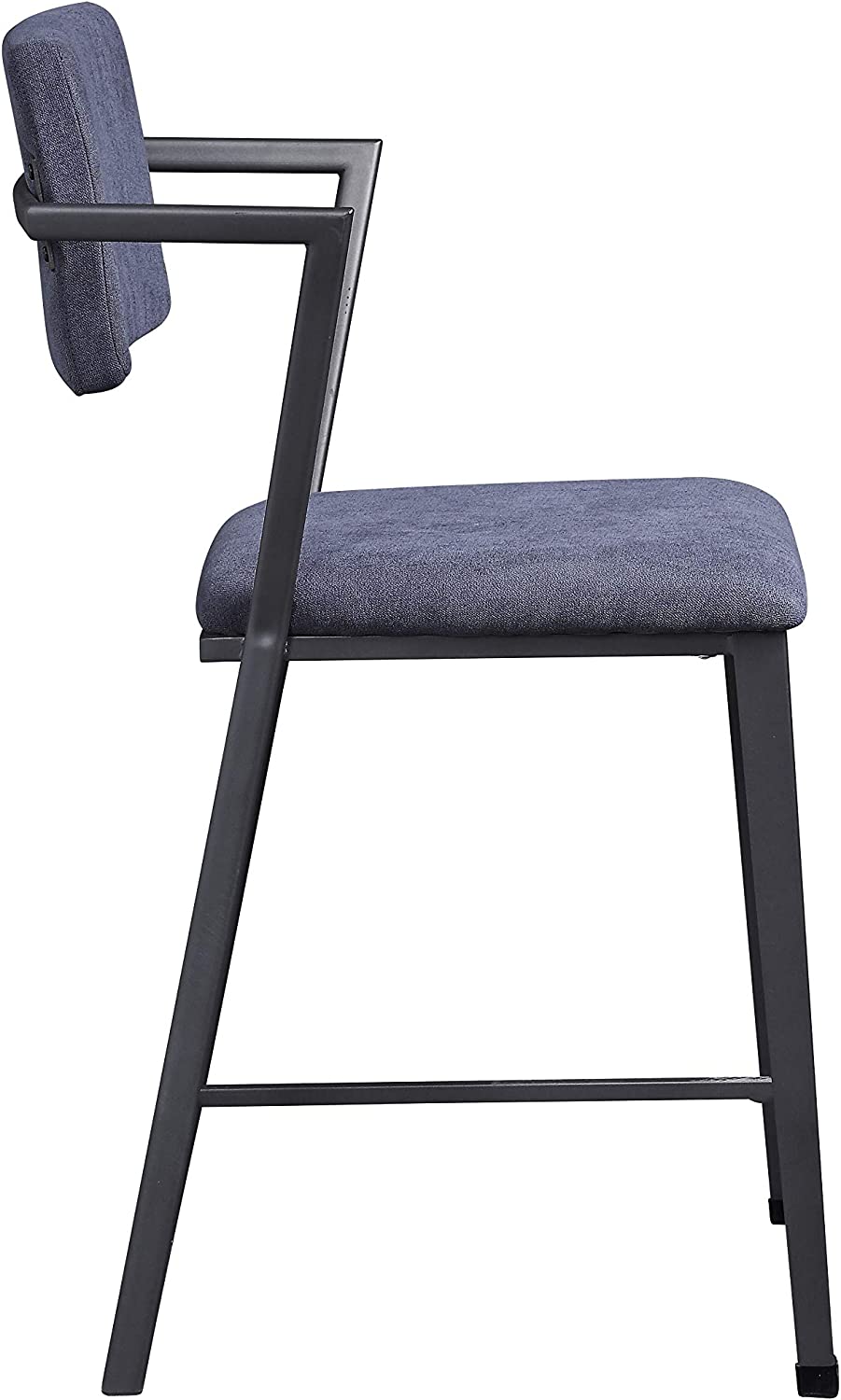ACME Cargo Counter Height Chair (Set-2) - - Fabric &amp; Gunmetal
