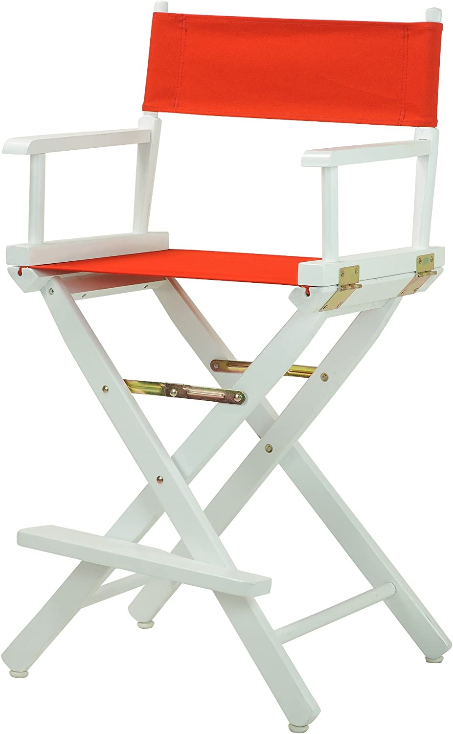 Casual Home 24&#34; Director&#39;s Chair White Frame with Red Canvas, Counter Height