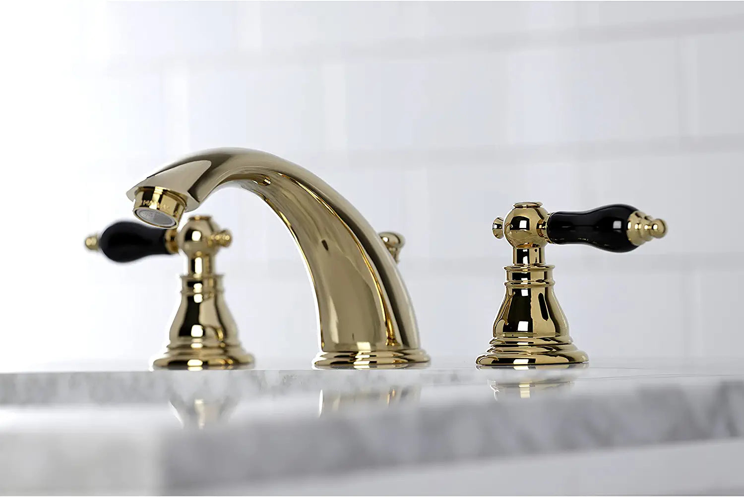 Kingston Brass KB962AKL Duchess Widespread Bathroom Faucet, Polished Brass