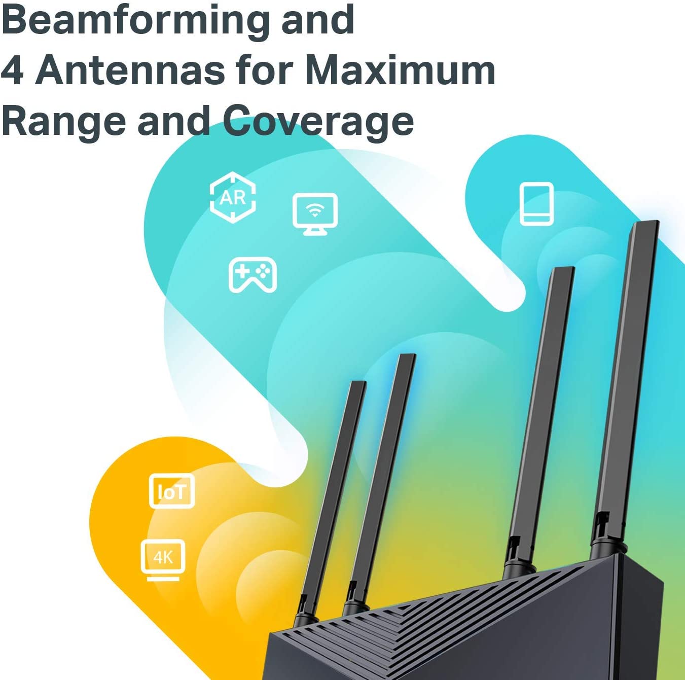 TP-Link Smart WiFi 6 Router (Archer AX10) • 802.11ax Router • 4 Gigabit LAN Ports • Dual Band AX Router • Beamforming • OFDMA • MU-MIMO • Parental Controls • Works with Alexa