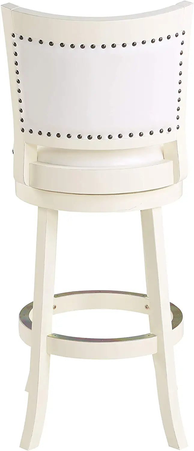 Boraam Bristol Bar Height Swivel Stool, 29-Inch, Distressed White