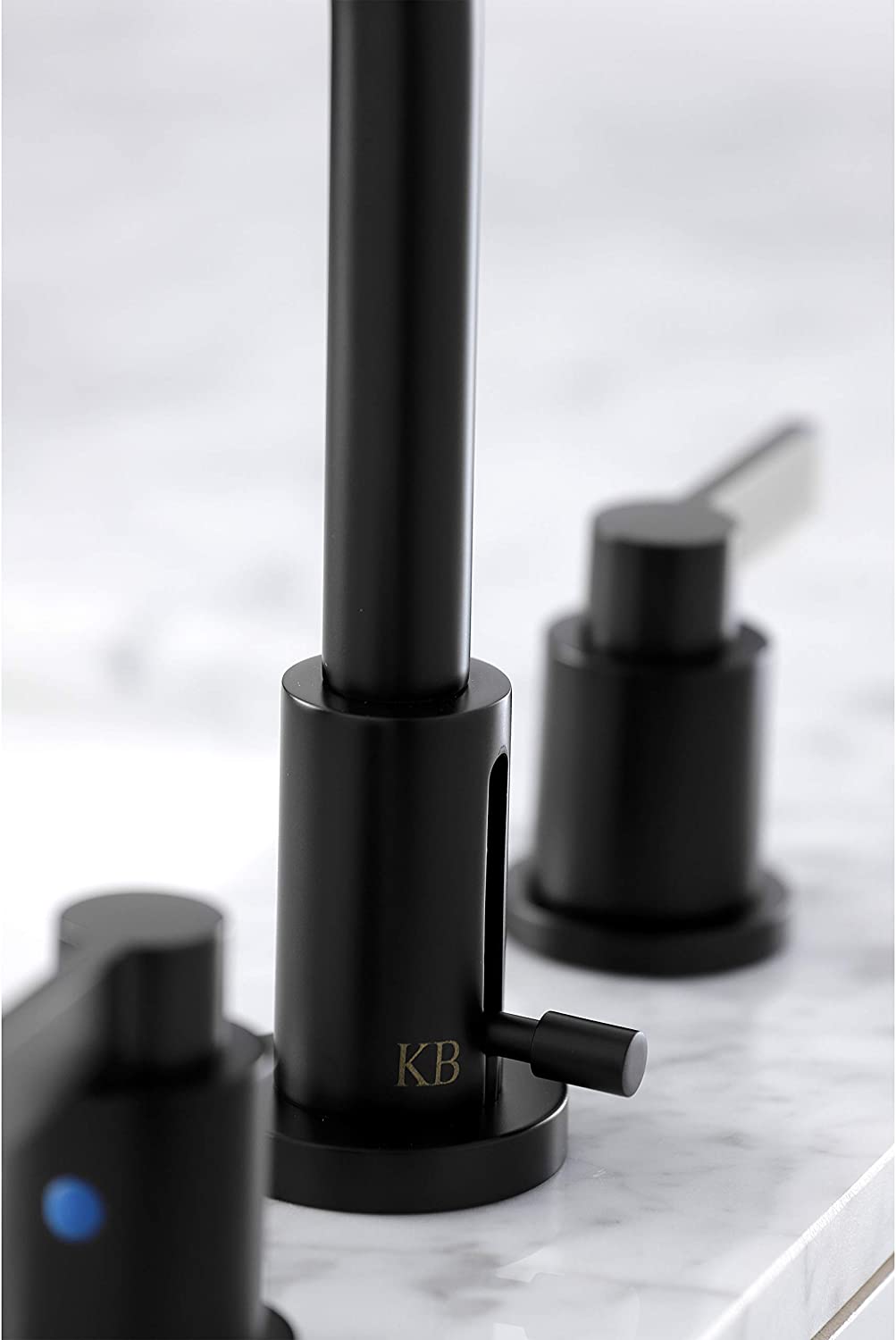 Kingston Brass FSC8930NDL NuvoFusion Widespread Bathroom Faucet, Matte Black